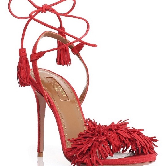 red aquazzura heels
